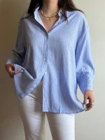 شومیز لینن Bershka کوک‌دوزی شده