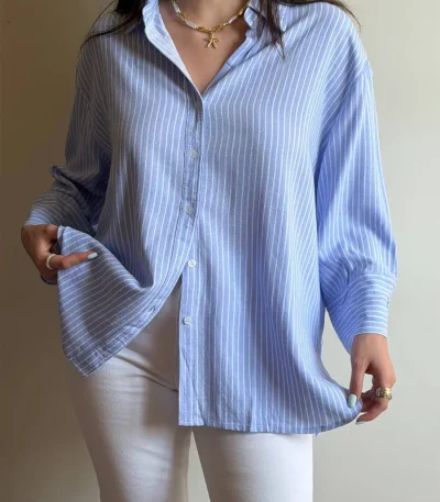 شومیز لینن Bershka کوک‌دوزی شده