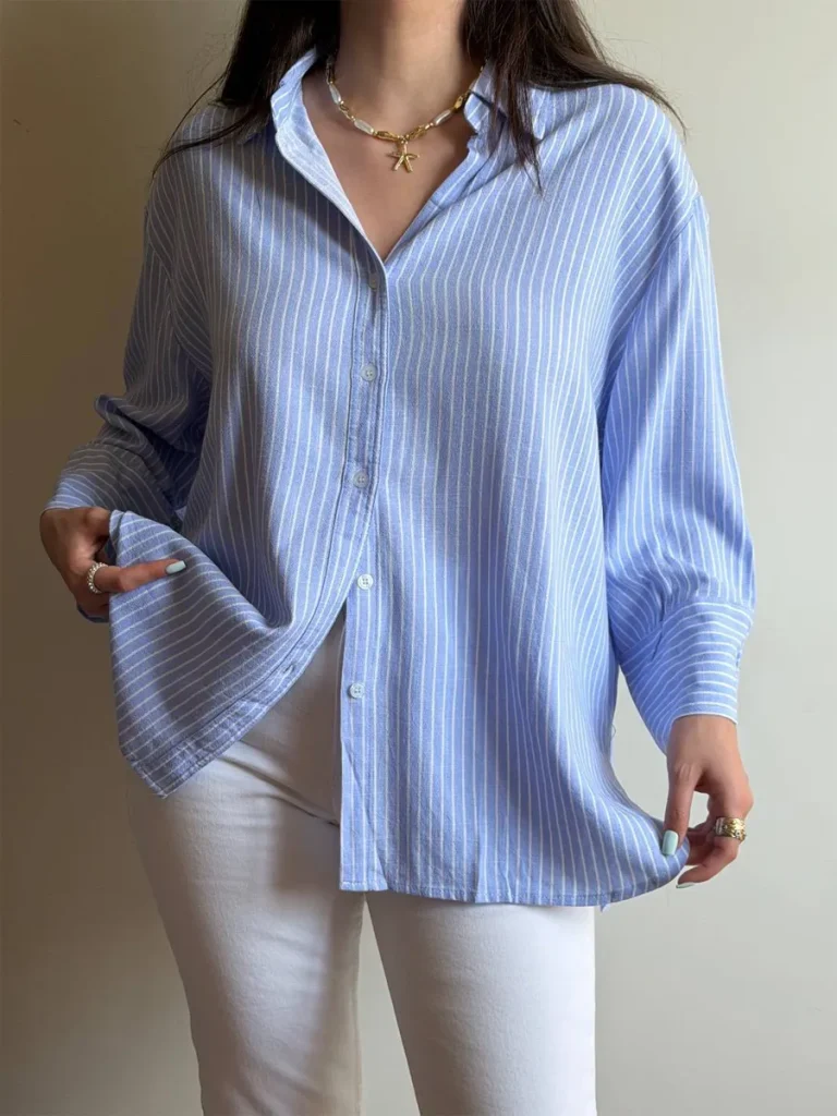 شومیز لینن Bershka کوک‌دوزی شده